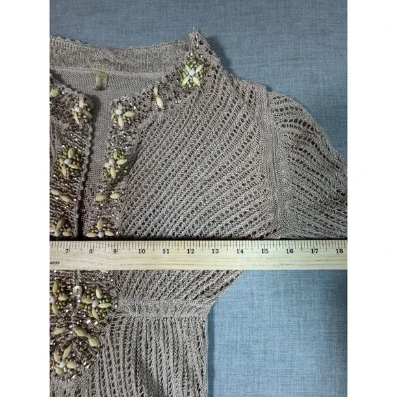 Victoria’s Secret Beaded Swim Cover Up XS Boho Crochet Knit Tunic Y2K Beach - Picture 7 of 9